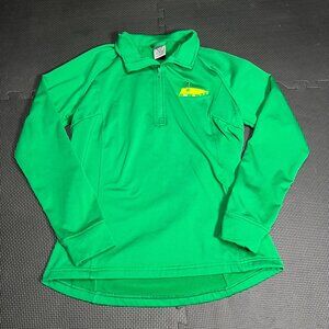 Levelwear Green 1/4 Zip Pullover Top With Embroidered Golf Design - Medium